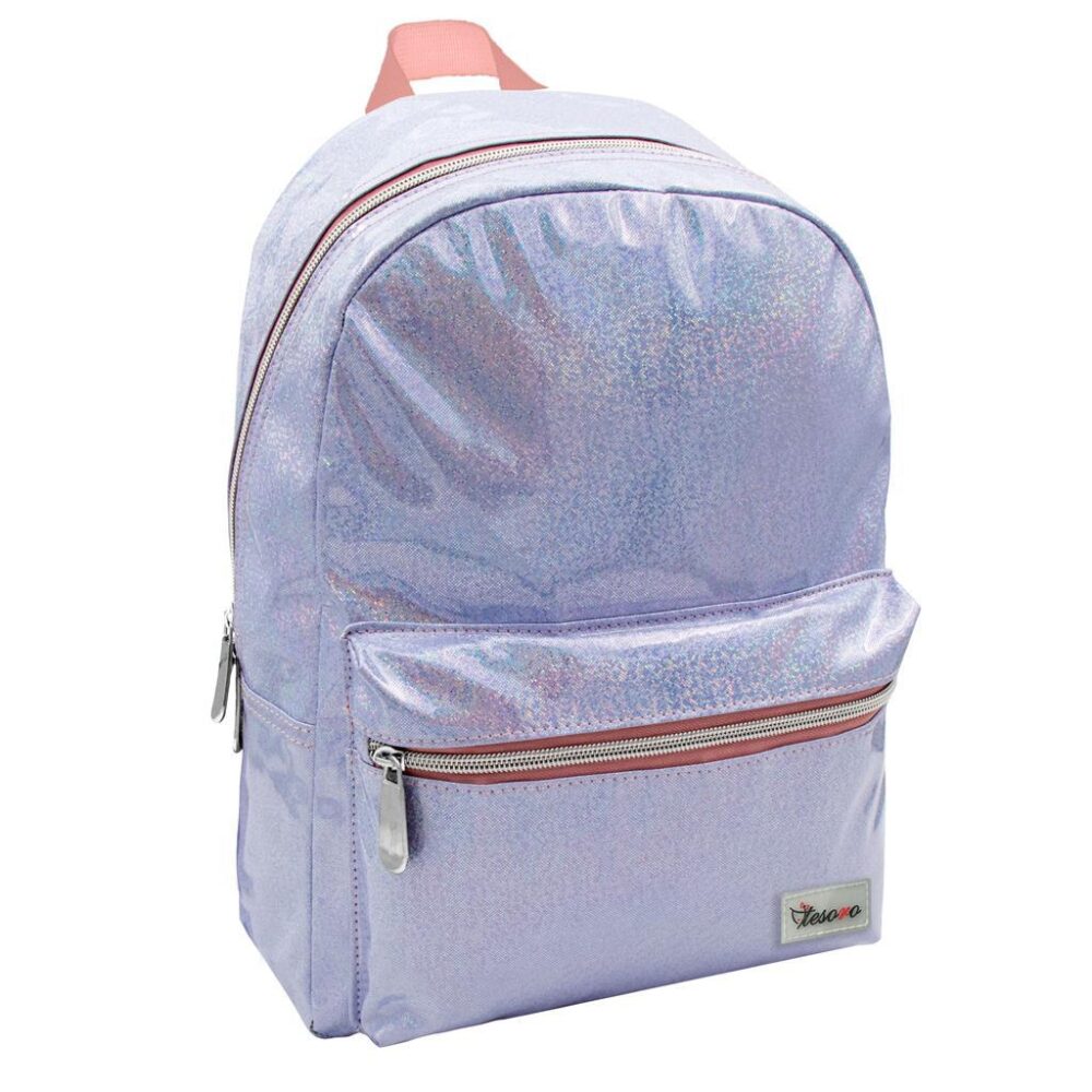 Σχολική Τσάντα Πλάτης PVC 26x14x36cm Tesoro Διακάκης Lilac 000582325