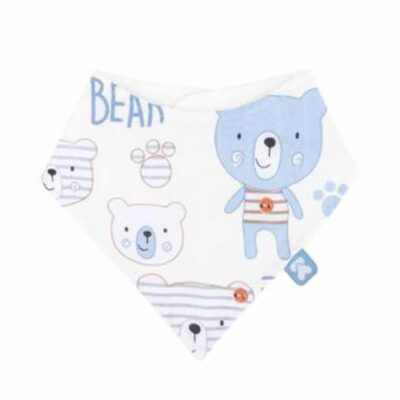Σαλιάρα-Μπαντάνα Muslin 25x30cm Kikka Boo Bear Blue 41103040029