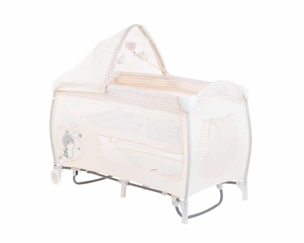 Παρκοκρέβατο 2 Επιπέδων Dolce Sonno Plus Kikka boo Beige Birdy 2020 31003010082 - Image 2