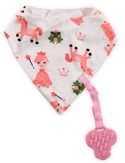 Σαλιάρα Μπαντάνα με Μασητικό και Κλιπ Lorelli Pink Princess 10260180006