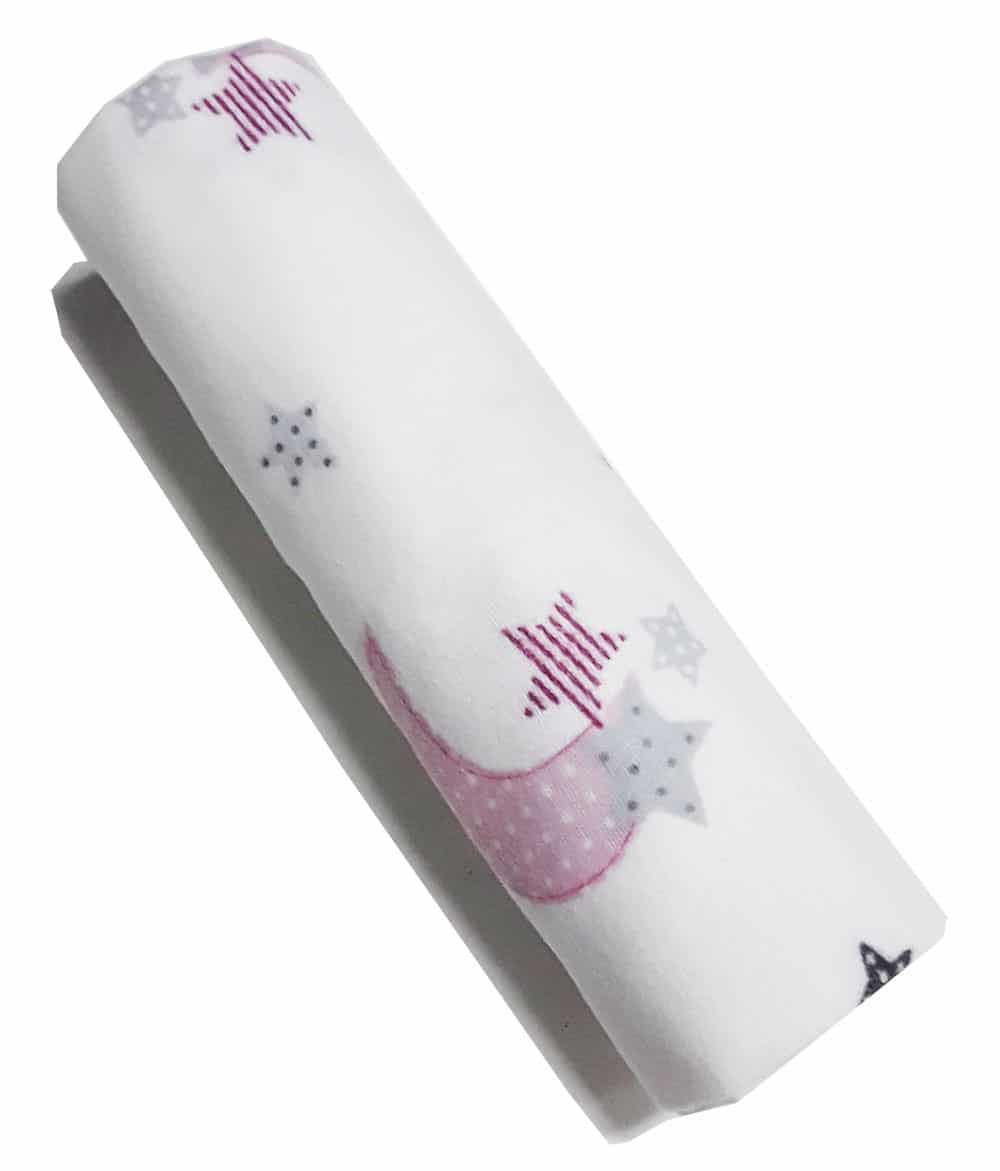 Κουβέρτα Αγκαλιάς 80x80cm Flannel Beboulino Pink Moon Star 70102191728