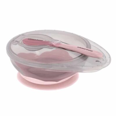 Μπωλ Φαγητού με Κουτάλι Kikka boo Pink 31302040096