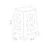 Σκαμπό έως 150kg Rattan Beboulino Sand Grey TB-300 - Image 2