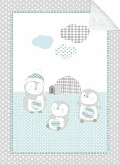 Κουβέρτα Βελουτέ 80x110cm Sherpa Pingui Family Kikka Boo Blue 31103020103