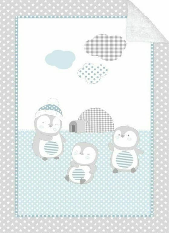 Κουβέρτα Βελουτέ 80x110cm Sherpa Pingui Family Kikka Boo Blue 31103020103