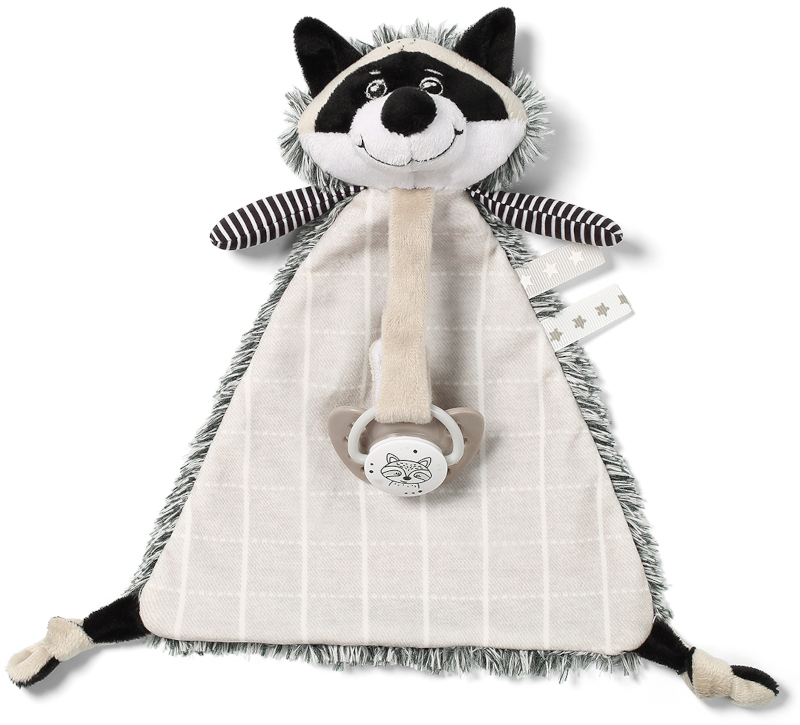 Πανάκι Παρηγοριάς με Κλιπ Πιπίλας Babyono Racoon Rocky BN747