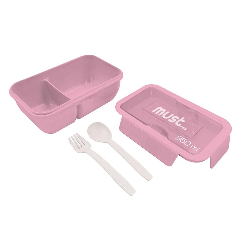 Φαγητοδοχείο με Κουτάλι και Πιρούνι 950ml Must Pink 000585182 - Image 2