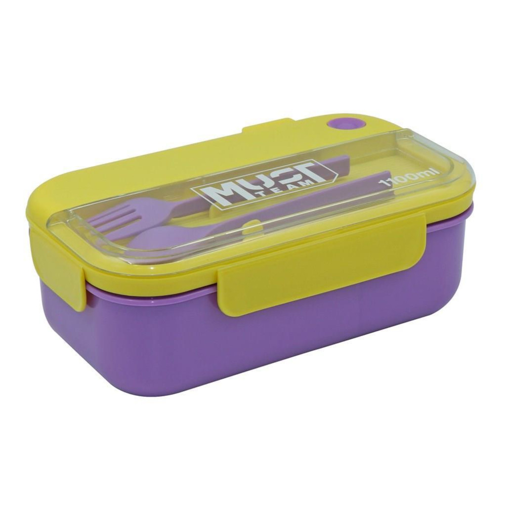 Φαγητοδοχείο με Κουτάλι και Πιρούνι 1100ml Bra Free Yellow Must 000585386