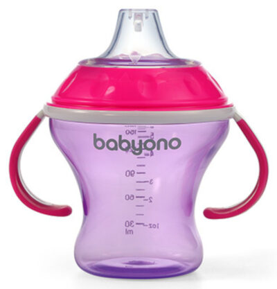Εκπαιδευτικό Ποτηράκι με Λαβές 180ml Babyono Pink 1456/02