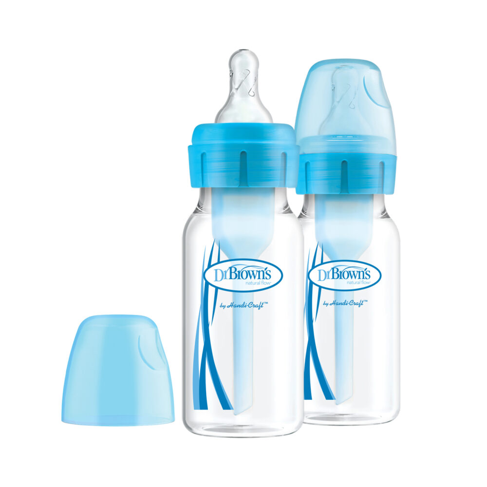 Μπιμπερό Σετ 2τμχ με Στενό Λαιμό 120ml Dr. Brown’s Blue SB42405
