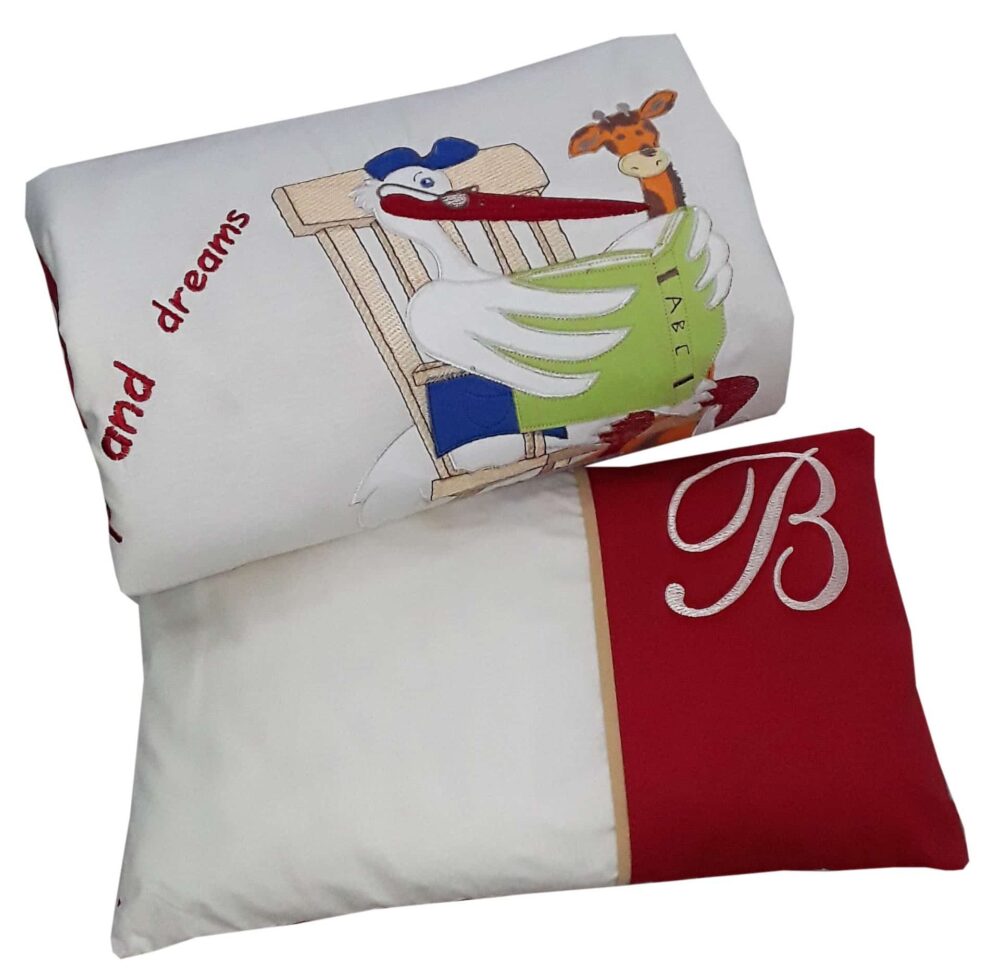 Πάπλωμα με Μαξιλάρι Beboulino Red Stork 70113630000
