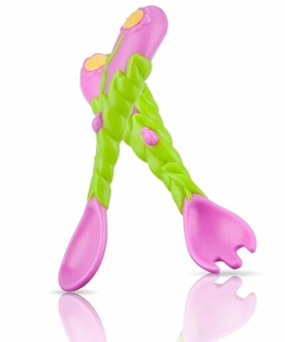 Κουτάλι και Πιρούνι Πλαστικά Flower Nuby 32117210000