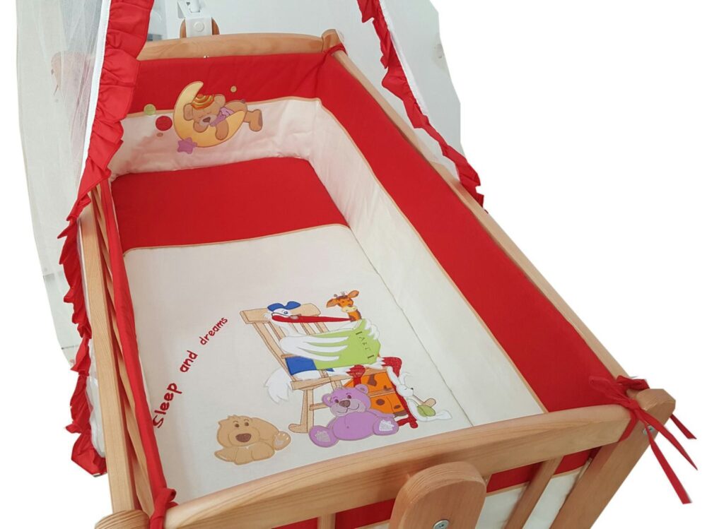 Σετ Προίκας Λίκνου 6τμχ Beboulino Red Stork 70013630000