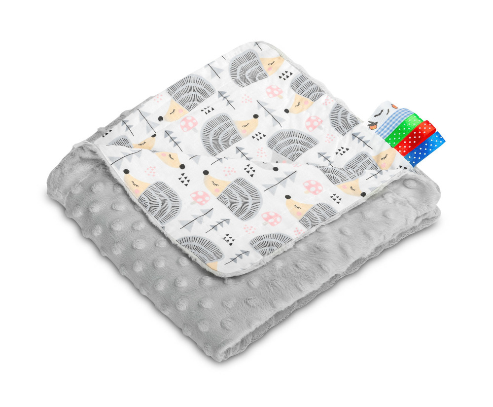 Κουβερτούλα Ελαφριά 100x75cm Minky Sensillo Hedgehogs Grey 4306