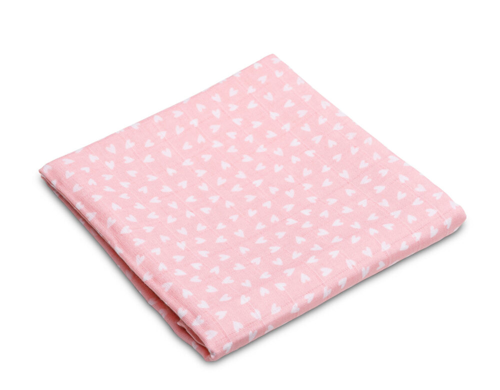 Πάνα Μuslin 70x80cm Sensillo Pink Hearts 091