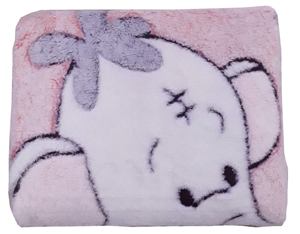 Κουβέρτα 80x90cm Fleece Beboulino Polar Elephant Pink 70107720008 - Image 3