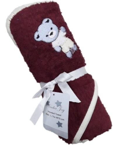 Μπουρνουζοπετσέτα με Κουκούλα 75x75cm Beboulino Bordeaux Bear Fr 70203400020
