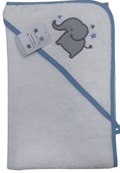 Μπουρνουζοπετσέτα με Κουκούλα 75x75cm Beboulino Elephant White Blue Fr 70203471101