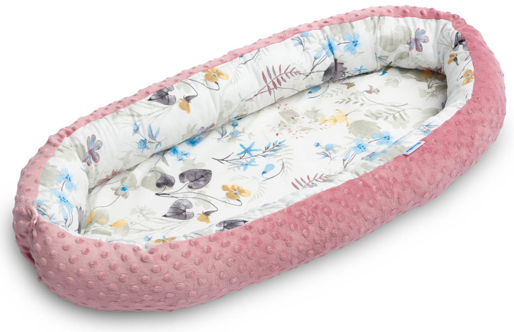 Φωλιά για Βρέφη 80x45cm Minky Sensillo Pink Leaves 22872