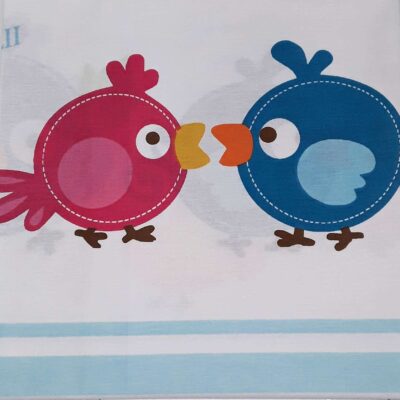 Σεντόνι για παιδικό κρεβάτι 105x170cm Beboulino Blue Lovely Birds 70407051866