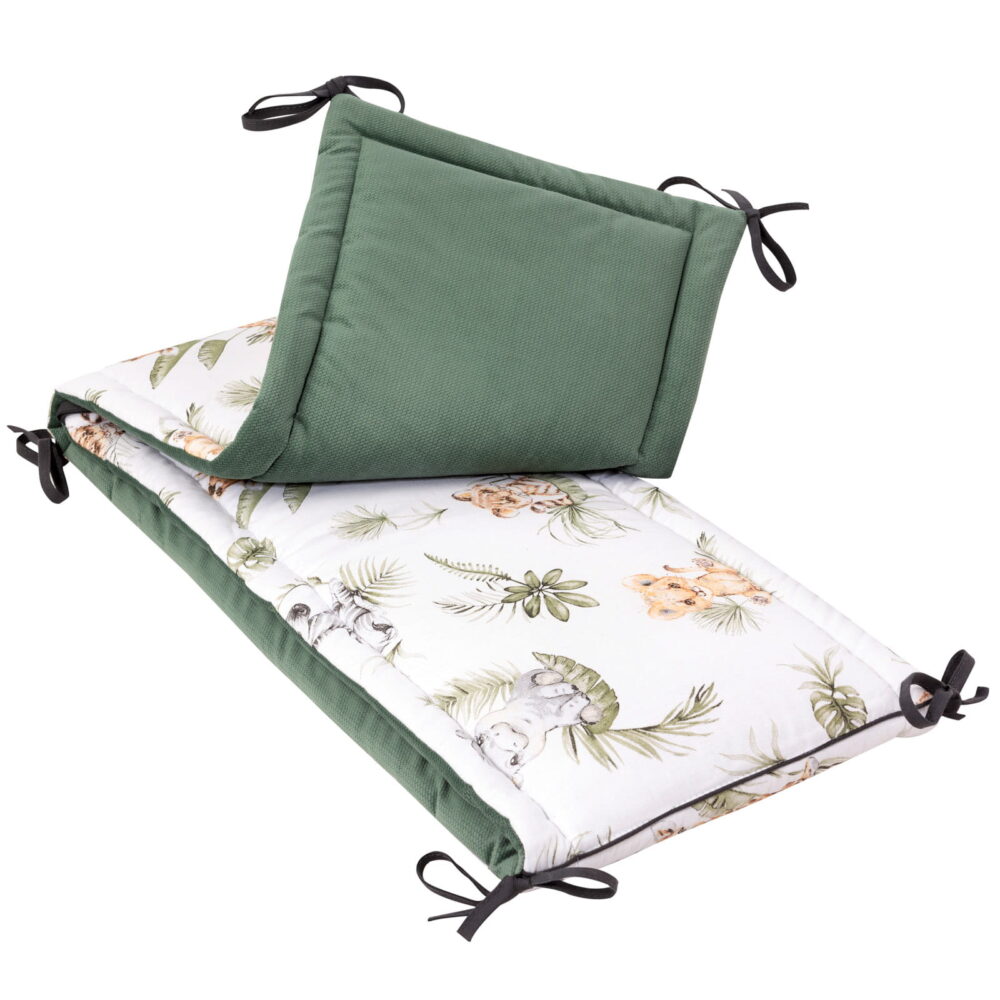 Πάντα Κούνιας 210x30cm Savanna Fun Velvet White Green 5904506810130 - Image 2