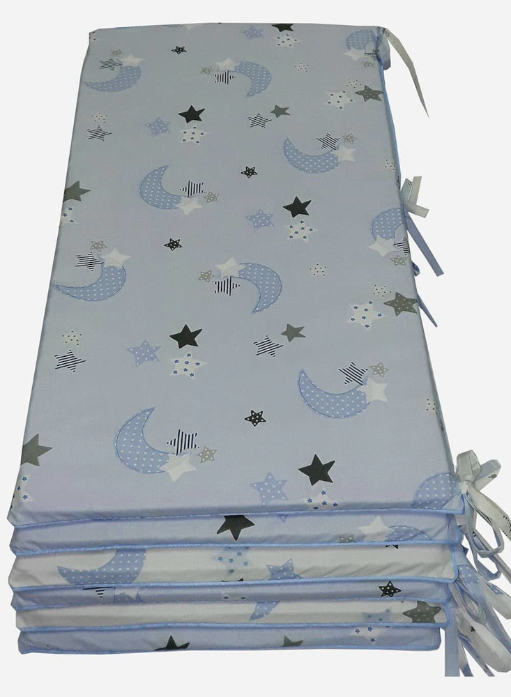 Προστατευτική Πάντα Κούνιας 2 όψεων 60x120cm Beboulino Blue Moon Stars 70507701721