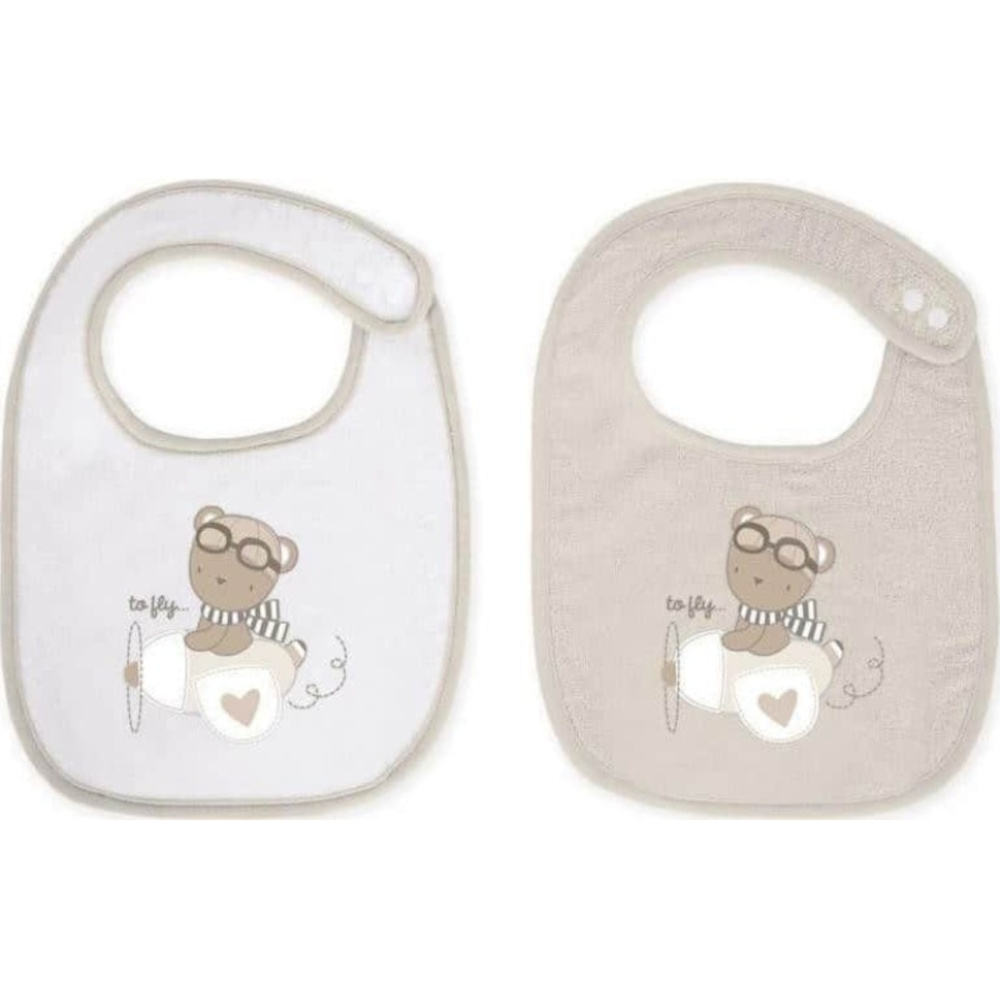 Σαλιάρες Σετ 2τμχ Dreamy Flight Kikka Boo Beige 31104010046