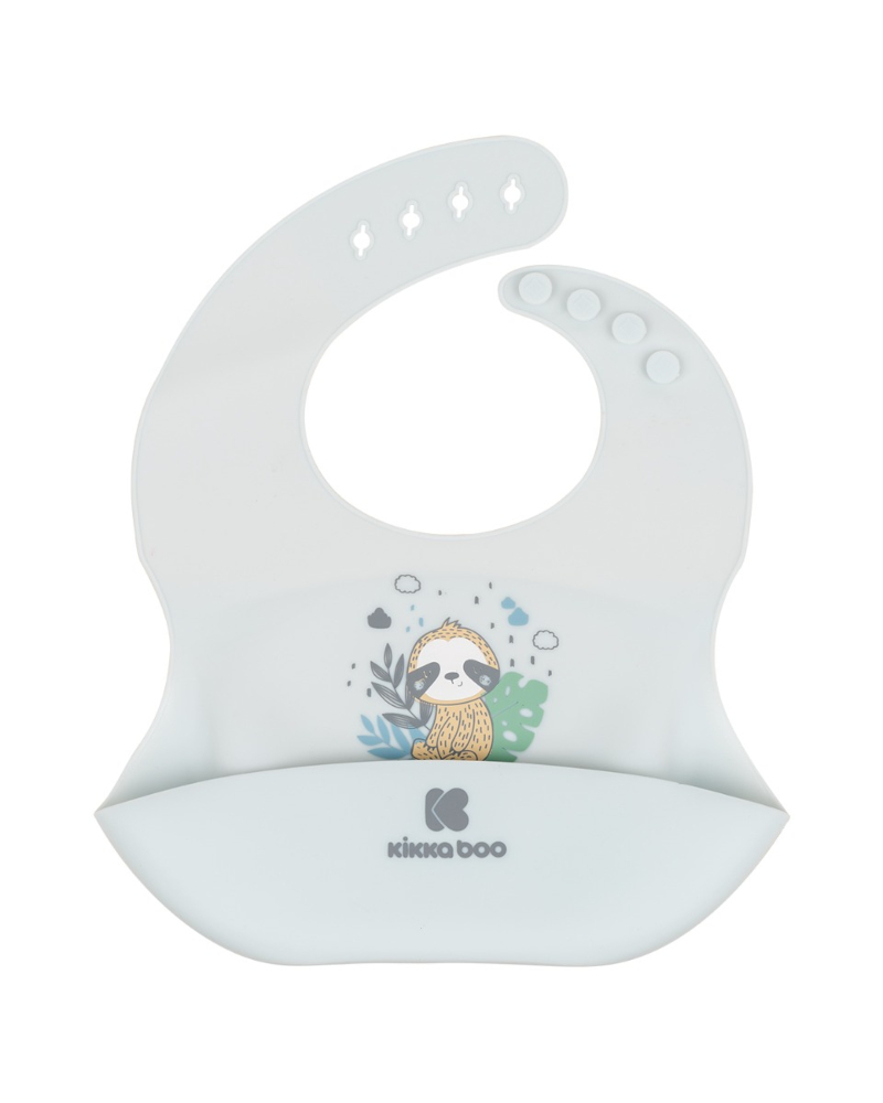 Σαλιάρα Σιλικόνης με Τσέπη Savanna Friends Kikka Boo Blue 31303030027