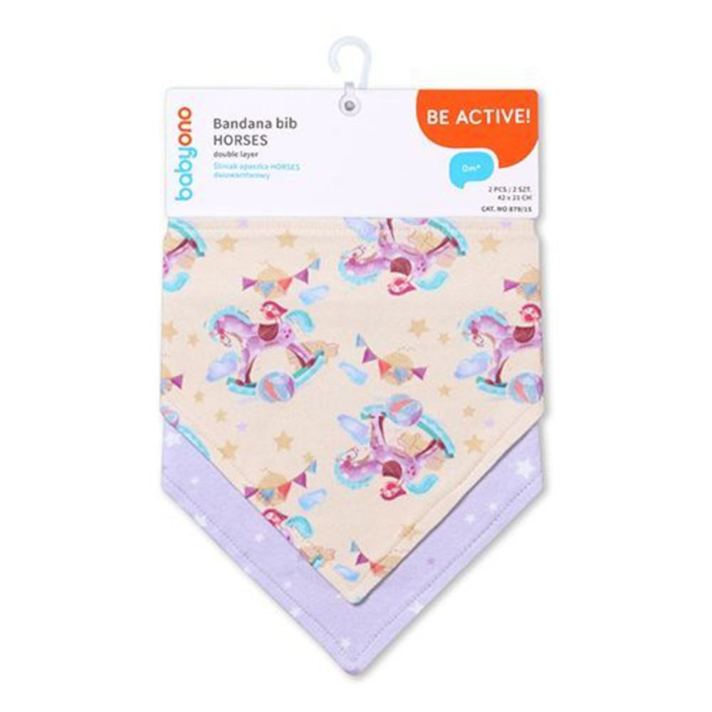 Σαλιάρες Μπαντάνες Σετ 2τμχ Babyono Horses 879/15