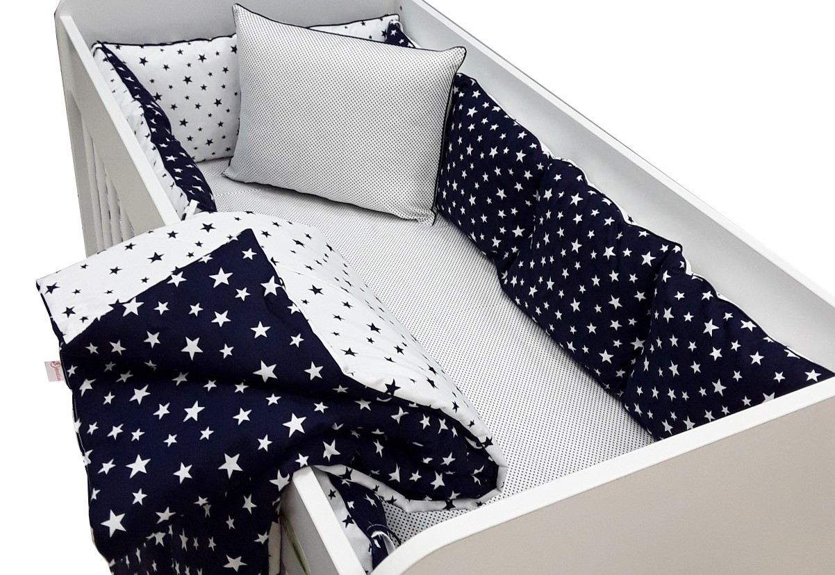 Σετ προίκα κούνιας 60x120cm Beboulino Dark Blue Stars 79018500060