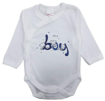 Κορμάκι Μακρυμάνικο It's a Boy Beboulino White 80207151156
