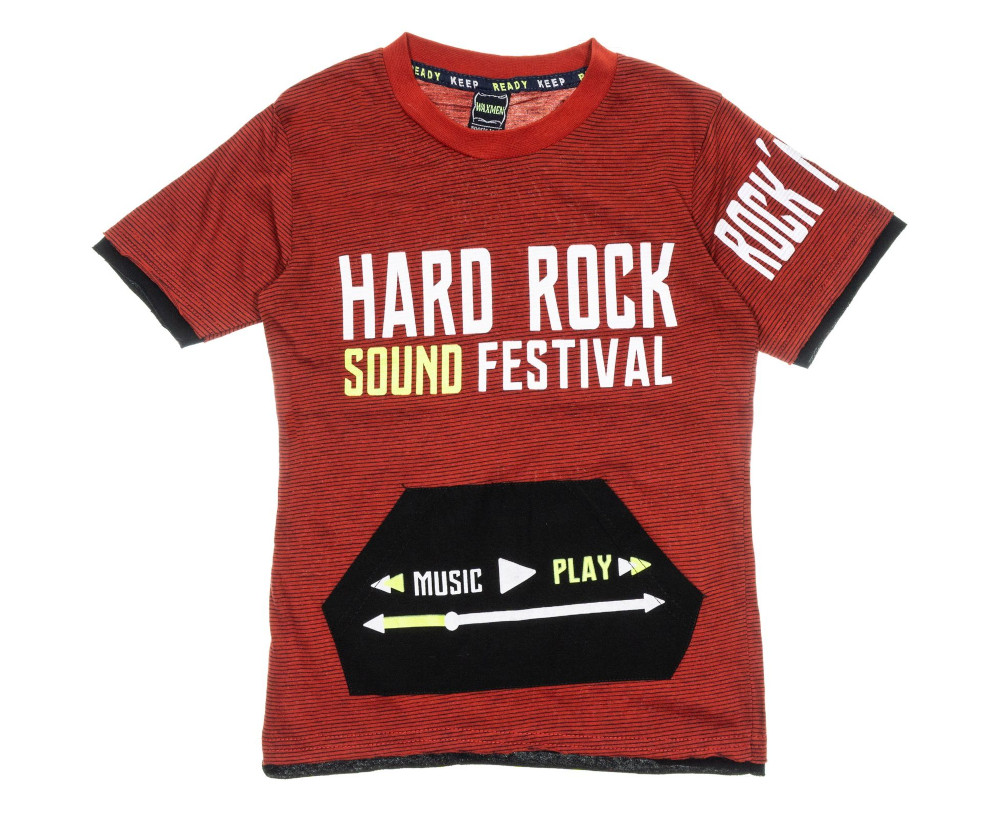 Κοντομάνικη Μπλούζα Waxmen Hard Rock in Red 31457