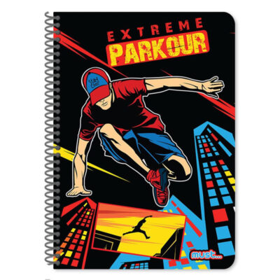 Τετράδιο Spiral B5 4Θ Parkour Must 000584849