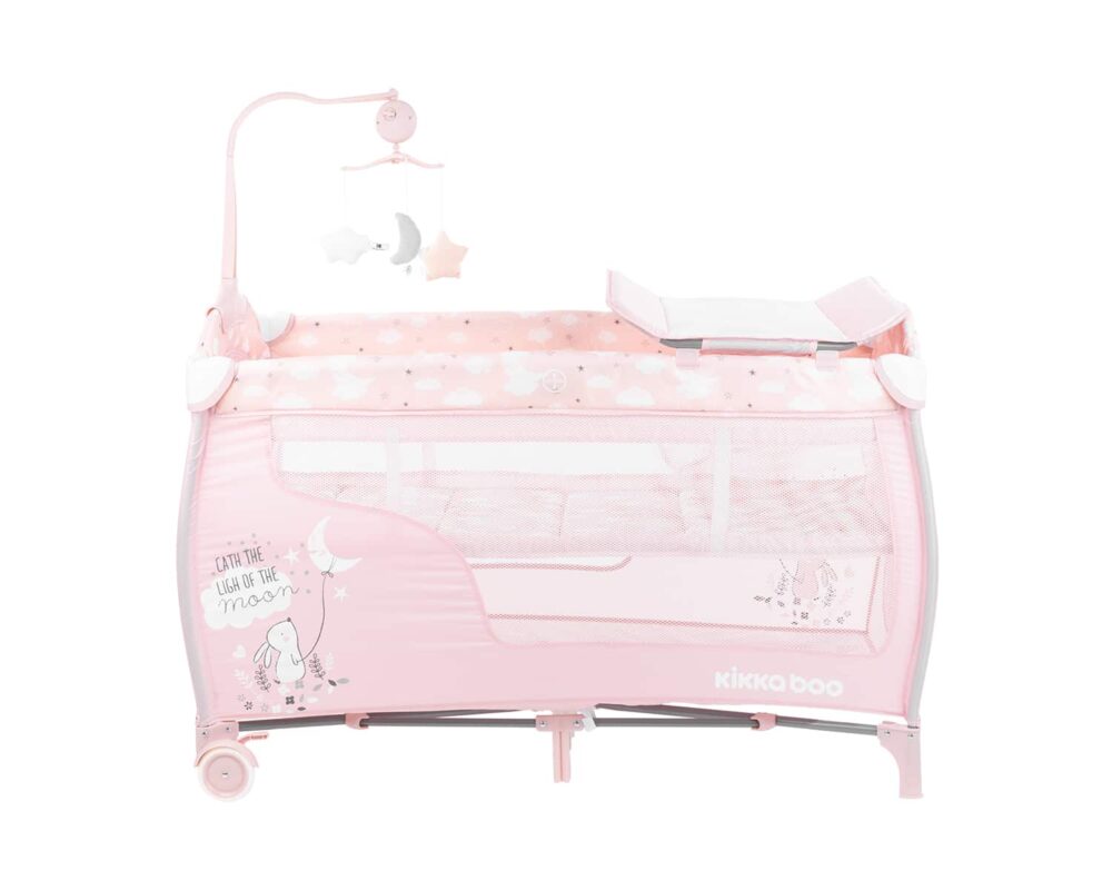 Παρκοκρέβατο 2 Επιπέδων Dolce Sonno Kikka boo Pink Rabbits 31003010039 - Image 4