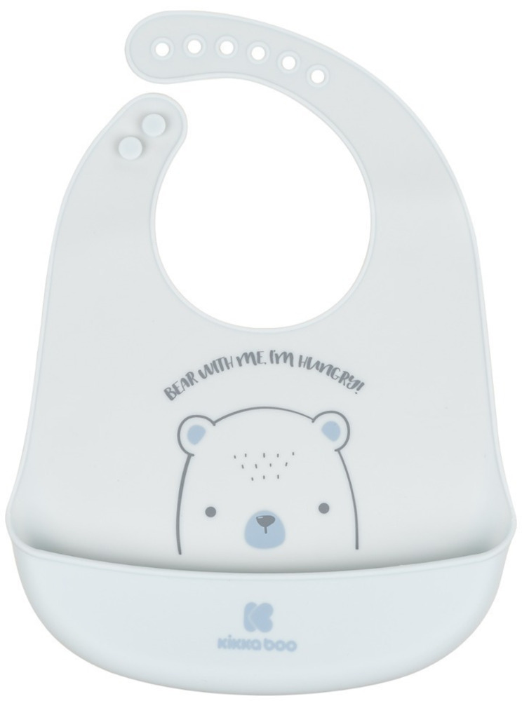 Σαλιάρα Σιλικόνης με Τσέπη Bear with Me Kikka Boo Blue 31303030044