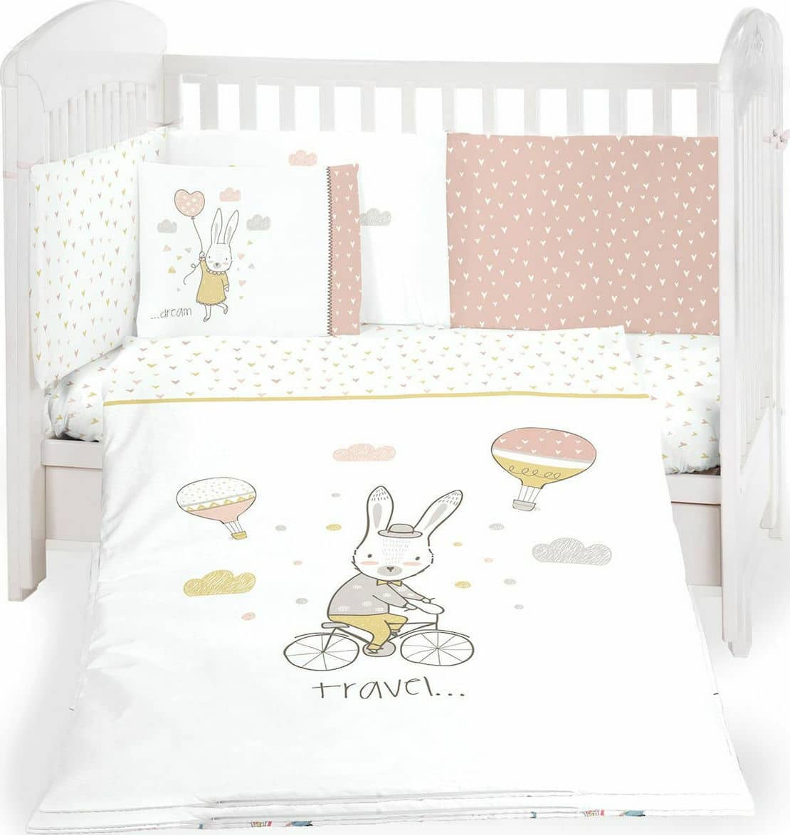 Προίκα Κούνιας 6τμχ 70x140cm Kikka Boo Rabbits in Love 41101060077