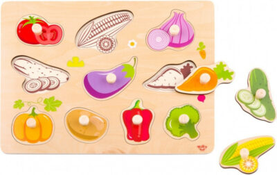 Puzzle Σφηνώματα 10τμχ Ξύλινο Λαχανικά Tooky Toys TY855