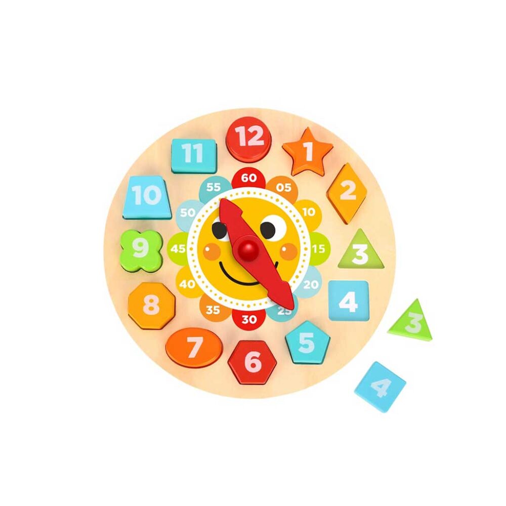 Ρολόι Σφηνώματα Ξύλινο Tooky Toys TL675