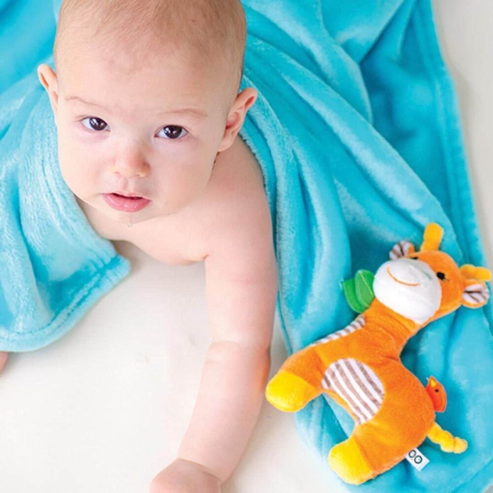 Βρεφική Κουβέρτα 65,5x100cm Zoocchini Giraffe Buddy Aqua ZOO3005 - Image 2