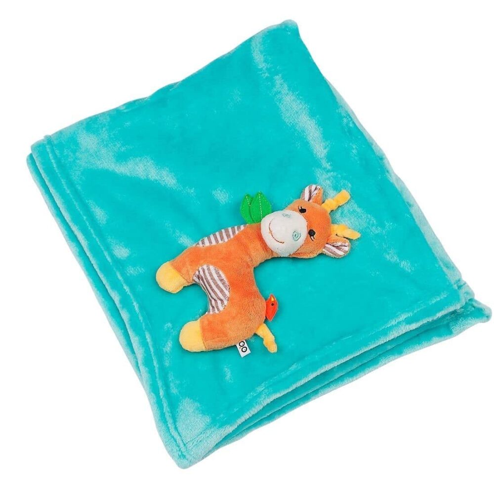 Βρεφική Κουβέρτα 65,5x100cm Zoocchini Giraffe Buddy Aqua ZOO3005 - Image 3