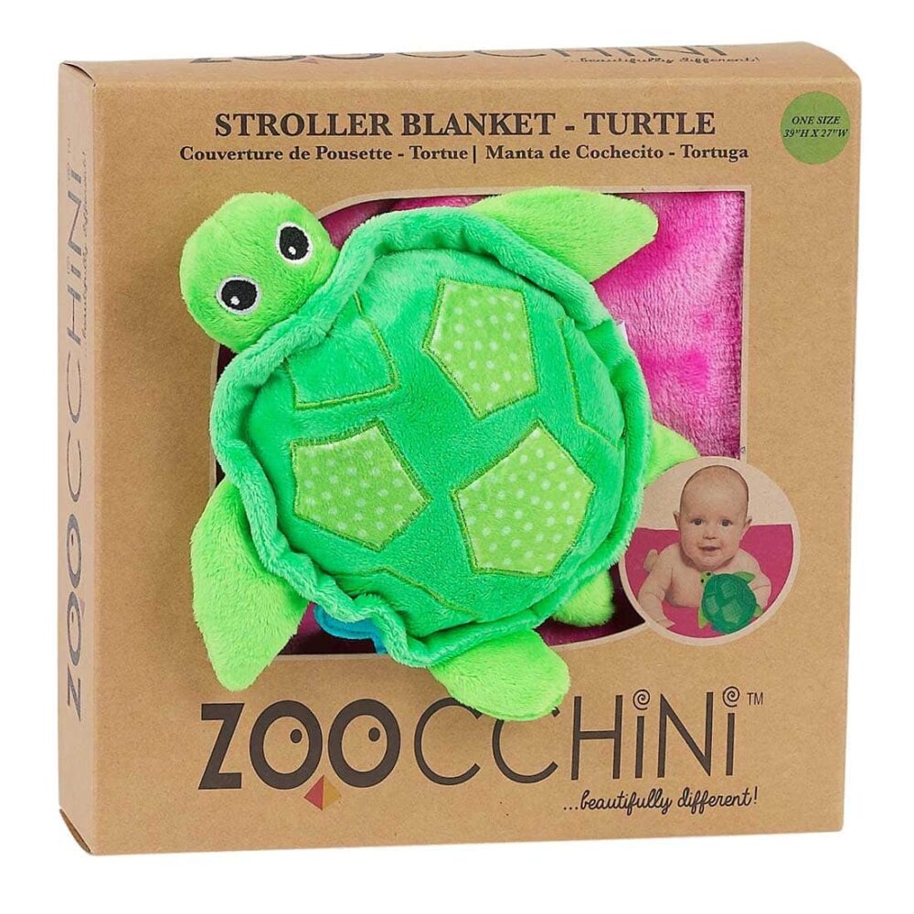 Βρεφική Κουβέρτα 65,5x100cm Zoocchini Turtle Buddy Pink ZOO3001