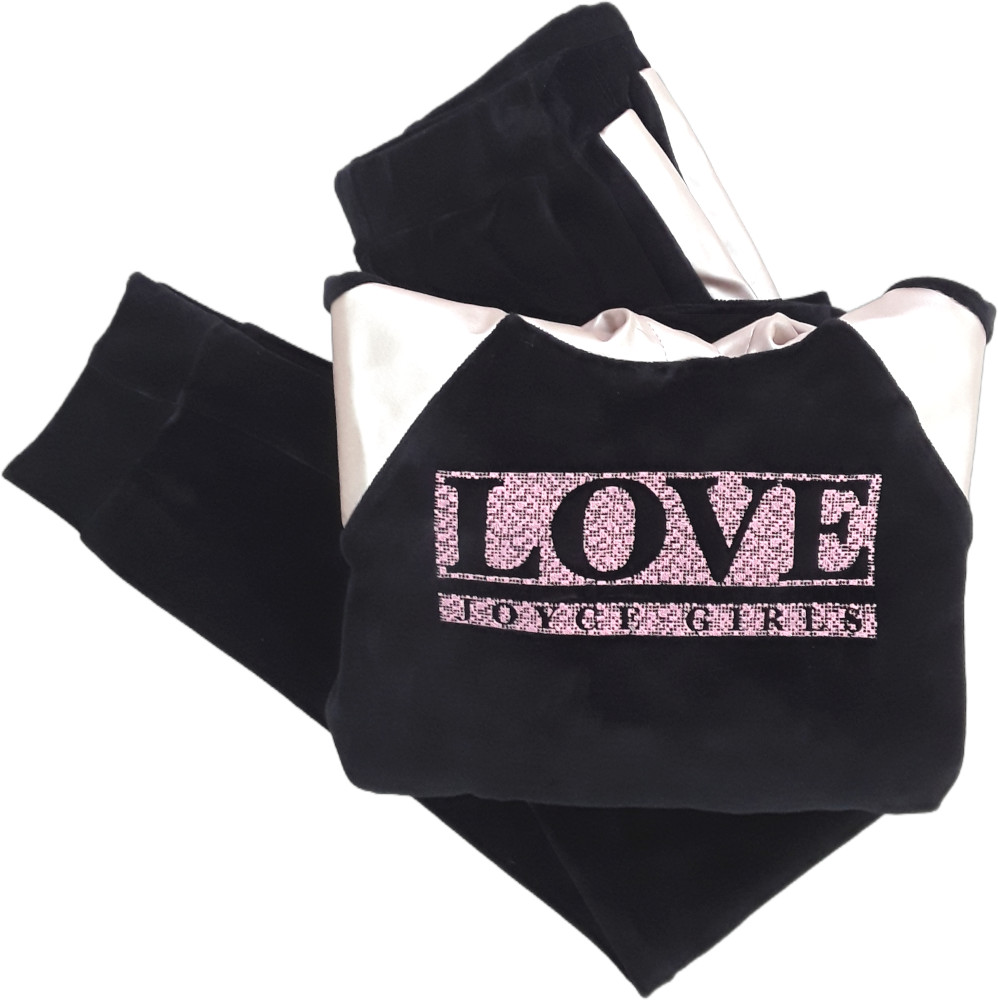 Σετ Φόρμες Velour Leather Black Love 8020327