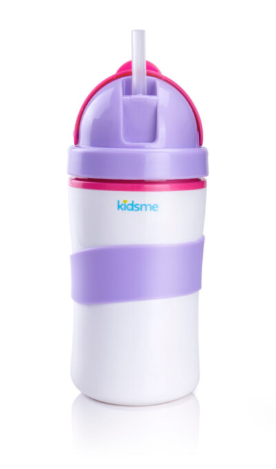 Ισοθερμικό Μπουκάλι με Καλαμάκι 300ml White Purple 32100150018