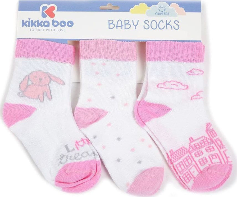 Καλτσάκια Σετ 3τμχ Simple Kikka Boo Pink 31110010001