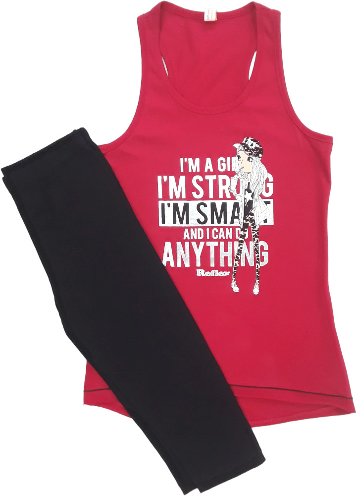 Μπλουζάκι Αμάνικο με Κολάν I am Smart Girl Red 8010324
