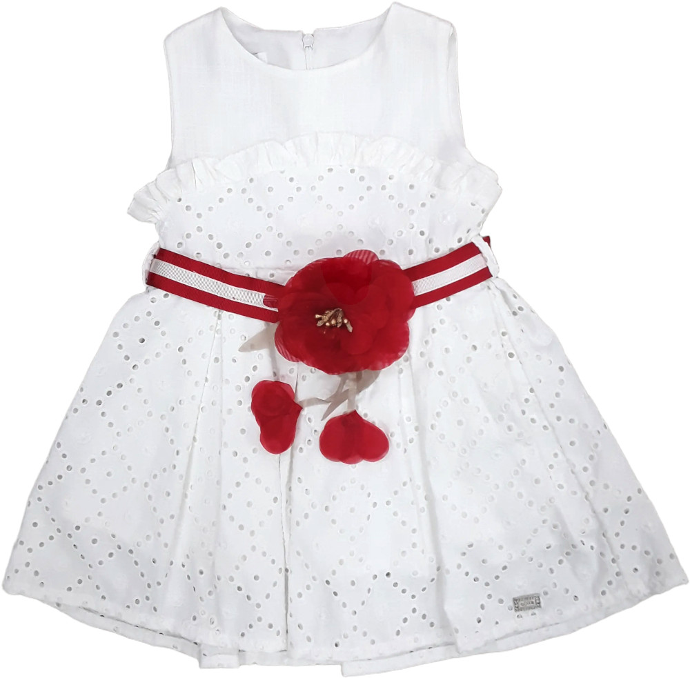 Φόρεμα Αμάνικο White Red Flower 8010422
