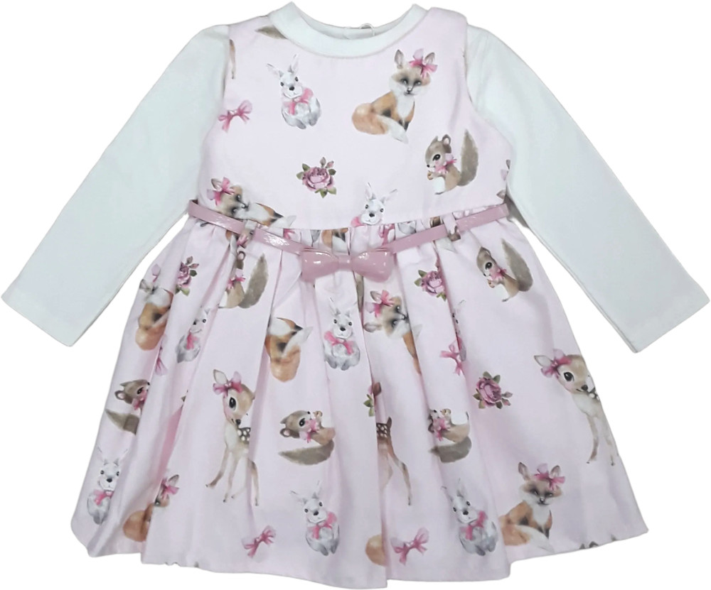 Φόρεμα Μακρυμάνικο με Ζώνη Pink Deer 8020014
