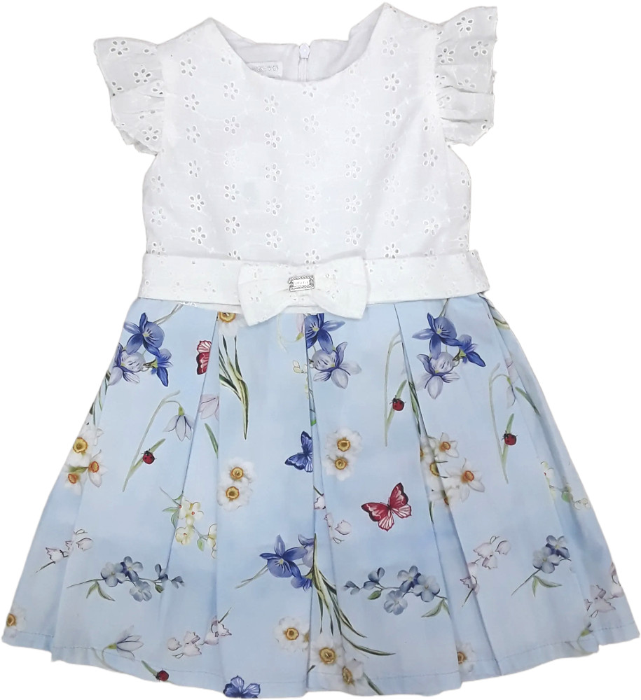 Φόρεμα Κοντομάνικο White Blue 8020021