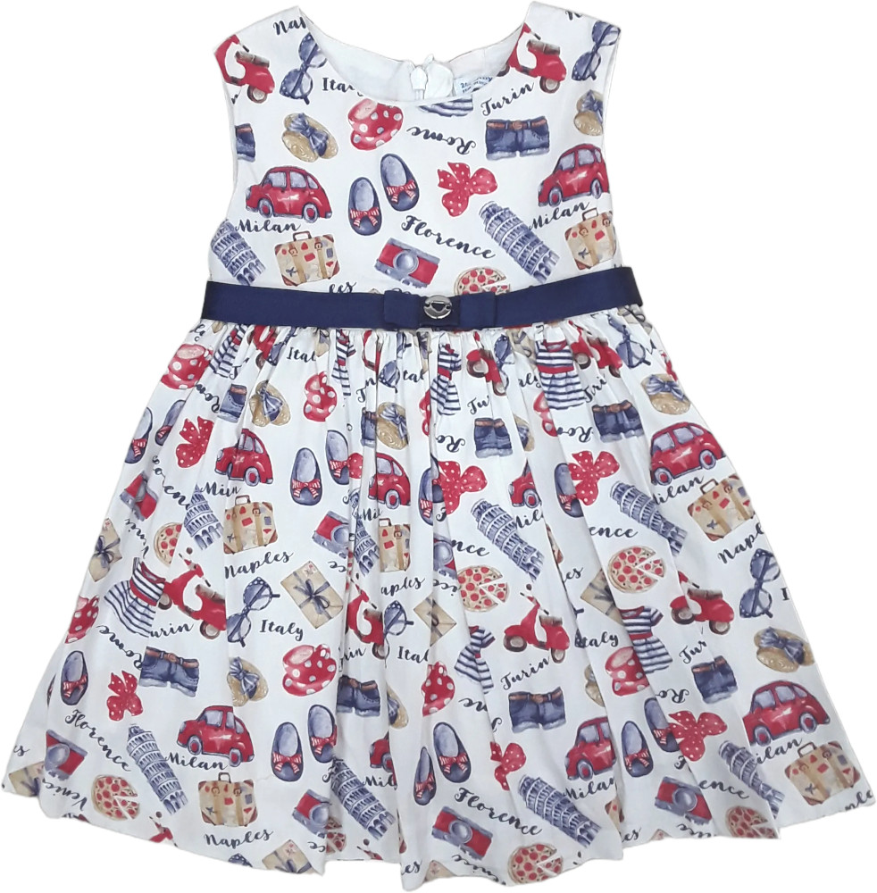 Φόρεμα Αμάνικο Blue Red Bows 8020025