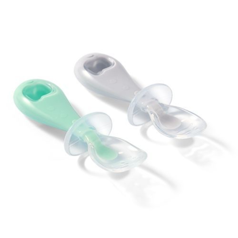 Σετ Κουταλάκια Σιλικόνης 2τμχ Babyono Mint Grey 784/02